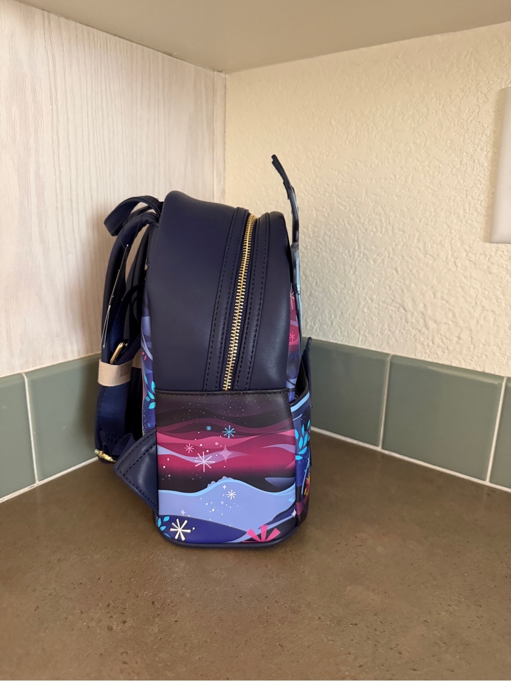 Loungefly Cinderella Castle & Carriage Themed Mini Backpack in Blue and Purple - Picture 2 of 4